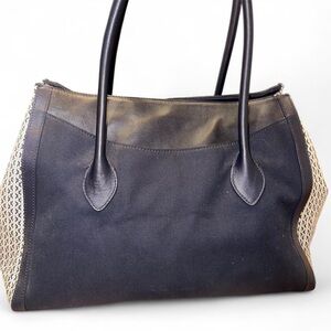 Tory Burch Savannah Canvas East West Tote bag in Navy Blue